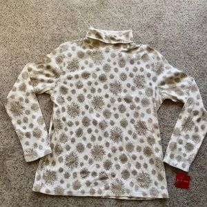 Gold Snowflake Turtleneck
